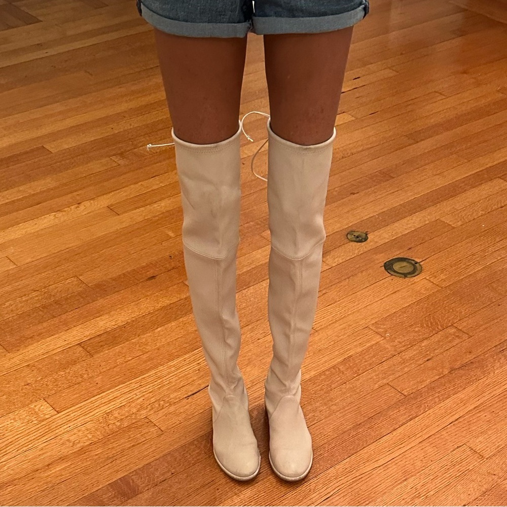 Stuart Weitzman Lowland cream over the knee boot